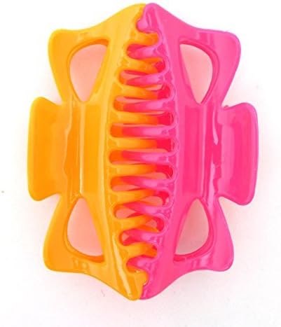 2 Extra Large Claw Clips - Orange/Hot Pink by Selcessories by Selcessories