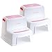 Step Stool for Kids Potty Training Toddler Step Stools Children Step Stool for Bathroom Washstand Dual Height Stool for Potty Trainning stepping stool and Use in the Bathroom or Kitchen (2pack pink)