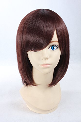 Cosplay Wig Dark Brown Wig Medium Dark Brown Straight Wig VOCALOID meiko Wigs