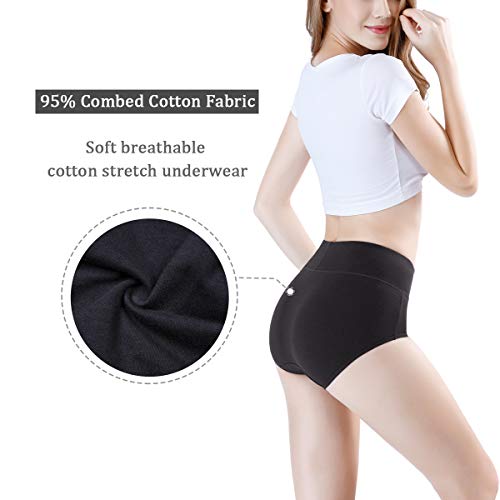 image for wirarpa Women's 2 Pack Cotton Underwear High Waisted Full Coverage Bri