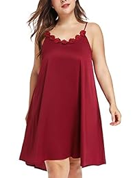 Camisón de seda sin mangas para dama, talla grande, sin mangas, para dormir