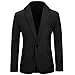 YUNCLOS Mens Slim Fit Casual One Button Notched Lapel Blazer Jacket, Black, Medium