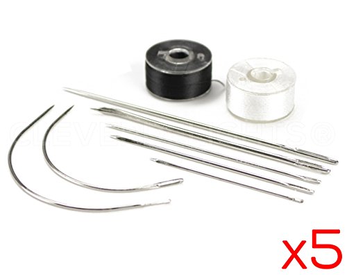 5 Sets - CleverDelights 9 Piece Needle and Thread Kit - Sewing Repair Camping Emergency Survival