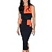 WOOSEA Women's Elegant Sleeveless Colorblock Slim Cocktail Party Sheath Pencil Dress