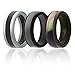 Silicone Wedding Ring For Men By SOL Rings (Power X Series), 3 Pack Silicone Rubber Wedding Band, Camo, Black, Grey, Silver - size 10