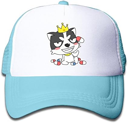 KTKY Kid Adjustable Original Custom Made Snapback Cap Hat Cotton Cute Huskies Like A King Baseball Cap SkyBlue