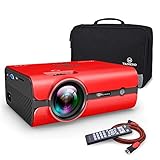 VANKYO Portable Projector, Support HD 1080P, Mini Projector with USB/SD/AV/HDMI/VGA Input. Come with Free Carrying Bag and HDMI Cable (3-Red)