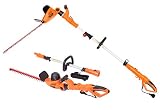 GARCARE 4.8A Multi-Angle Corded 2 in 1 Pole and Portable Hedge Trimmer with 20 Inch Laser Blade