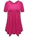 BELAROI Womens Basic Solid Loose Fit Short Sleeve Tunic T Shirt (3X,Rosepink)