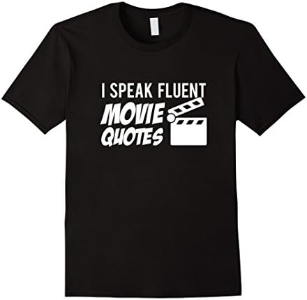Men's I speak fluent Movie Quotes T-Shirt XL Black