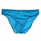 FEESHOW Men's Mesh Sheer Briefs See Through Underwear Blue One size