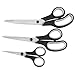 Office Scissors 3-Pack Multipurpose Scissors Set, Medium and Large, Craft Scissors Durable Design, Sewing Scissors Comfort Grip and Razor Sharp Blades, Home, School, Kitchen, Embroidery and More (3)