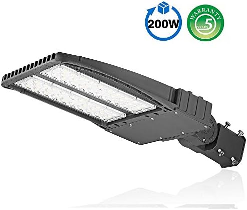 1000LED LED Shoebox Lights 200W, IP66 Outdoor LED Parking Lot Lights, More Secure LED Area Light IK09 with UL&amp;DLC Listed, Type3 Beam Angle 5000k 12500Lm Output, Slip Fitter Bracket Street Lights
