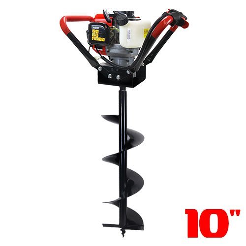 XtremepowerUS 2 Stroke Gas Post Hole Digger One Man Auger EPA CARB (Digger and 10" inch Bit) 55cc Gas Engine Motor