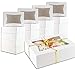 Chefible White Bakery Pastry Box With Window - Rigid Thick Kraft Paperboard - Easy Auto Pop-Up Assembly | Perfect for Cookies and Pastries | Set of 20