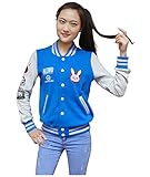 DAZCOS US Size Cotton Blue Baseball Letterman Jackets With Pockets (Women X-Large)