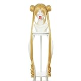 Probeauty Long Wave Anime Cosplay Wig with Buns for Sailor Moon Tsukino Usagi