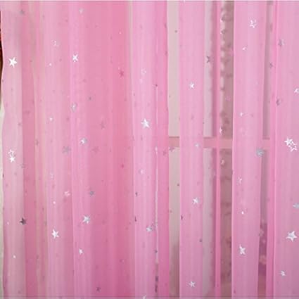 Zwb Children Bedroom Sheer Curtains Star Pattren Curtains Lovely