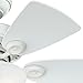 Hunter Fan Company, 52089, 34 inch Watson Snow White Ceiling Fan with LED Light Kit and Pull Chain