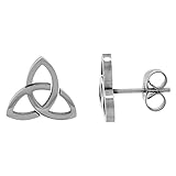 Small Stainless Steel Celtic Trinity Stud Earrings Triquetra, available in two sizes
