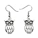 Diamondo Owl Dangle Earrings Retro Light Ear Jewelry Women Ancient Silver Color