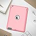 Hocase for iPad 2/3/4 Case, Rugged Slim Shockproof Soft Silicone Rubber+Hard Plastic Hybrid Dual Layer Protective Case for iPad 2nd/3rd/4th Generation (9.7-inch Display) - Pink