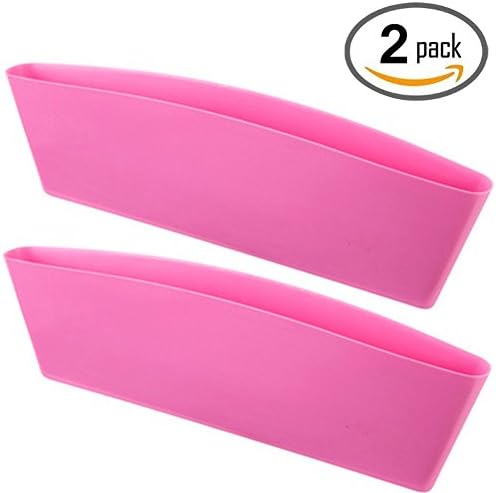 AFSTUP 2 Packs Car Seat Side Pocket Gap Filler Catcher Organizer Automotive Supplies Car Storage Organizer Box (Pink)