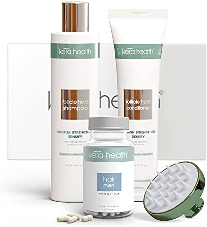 Amazon Com 360 Hair Health Plan For Men Natural Hair Growth Products Set Hair Vitamins With Dht Blocker Biotin Shampoo And Conditioner And Hair Scalp Massager Kera Health Beauty