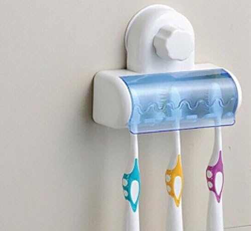 PLURAL ATTRACTIVE TOOTHBRUSH HOLDER & WALL MOUNT with Suction Cup Suction Five Toothbrush Holder with Cover