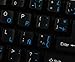 SPANISH (LATIN AMERICAN) KEYBOARD STICKER WITH BLUE LETTERING ON TRANSPARENT BACKGROUND FOR DESKTOP, LAPTOP AND NOTEBOOK