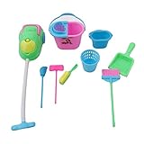 ShungHO 9Pcs Mini Cleaning Set Doll House Decoration Home Furniture Cleaning Cleaner Kit For Barbie Furniture Accessories