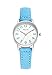 Kids Time Teacher Wrist Watch Student Analog PU Band Watches Light Blue