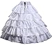 V.C.Formark 5 Slip Ruffles 4 Hoops Petticoat, White, Size One size fit most