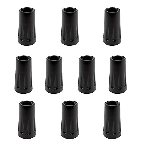 10 pcs Rubber Tips for Hiking/Trekking/Walking Pole Replacement Fits Most Standard Hiking Poles with 11mm Hole Diameter - Shock Absorbing, Adds Grip, and Traction