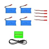 Noiposi 4pcs 3.7V 780mAh 20C Lipo Battery with X6 Charger for Wltoys V636 V686 V686G V686K JJRC V686 Quadcopter