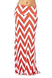82 Days Women'S Poly Span Multi Color Chevron Print Maxi Skirt - Chevron