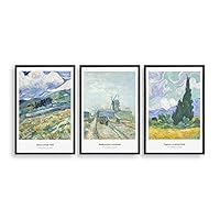 3 Piece Framed Canvas Wall Art The Harvest by Vincent Van Gogh Canvas Prints Home Artwork Decoration for Living Room,Bedroom - 16