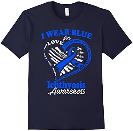 Mens Ichthyosis Shirt - I Wear Blue For My Hero XL Navy