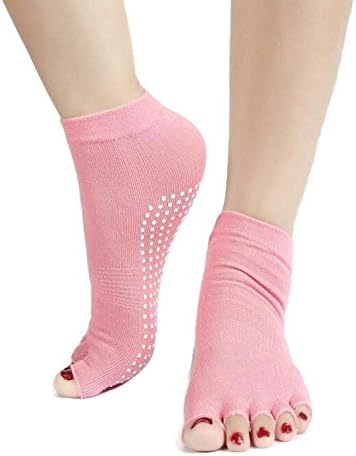 Toeless Grip Yoga Socks Non Slip Non Skid Pink