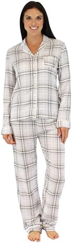 Pajama Drama Women's Sleepwear Light Weight Long Sleeve Pajama Pj Set (Blue, Large)
