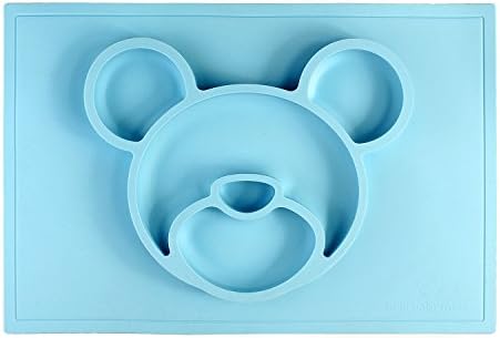 One-Piece Silicone Solid Feeding Children's Place Mat BPA Free by Babs Babies (blue)