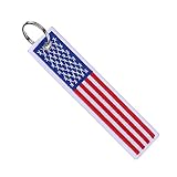 US Flag Keychain Tag with Key Ring, EDC for Motorcycles, Scooters, Cars and Patriotic Gift.