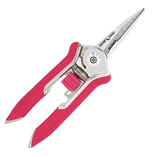 FLORA GUARD 6.5 Inch Micro-Tip Pruning Snip Gardening Hand Pruning Shears Trimming Scissors with Stainless Steel(Red)