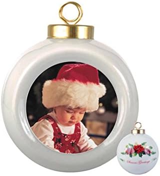 RitzPix Customizable Porcelain Ornament With Hanging String - Perfect Personalized Gift with Custom Image or Text - Choose Round, Doily or Snowflake