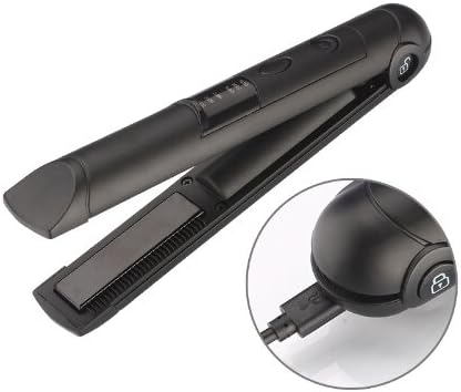 YASUO Mini Wireless Rechargeable Hair Straightener With Lock System Wireless Hair Flat Iron For Travel,Black
