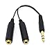 6.35mm Speaker Splitter Cable - Riipoo 20CM TRS 1/4” 6.35mm Jack Male to 2 x 6.35mm Jack Female Stereo Audio Adapter Cable,Splitter Cable, Golden Plated