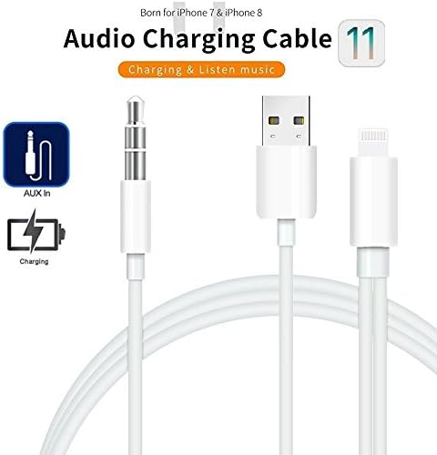 Weytech Aux Cord for iPhone X, iPhone 8 Plus Aux Adapter, USB charging plug/3.5mm Audio Cable Lightning Car Aux Charger Adapter for iPhone X/8 Plus, Perfect for Car/Home Stereos(Supports iOS 10 / 11)