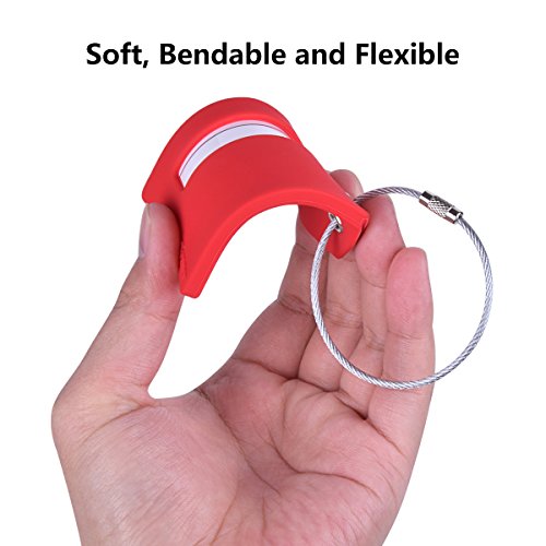 2Pack Silicone Luggage Tag With Name ID Card Perfect to Quickly Spot Luggage Suitcase By CPACC Red Color - Thumbnail 3