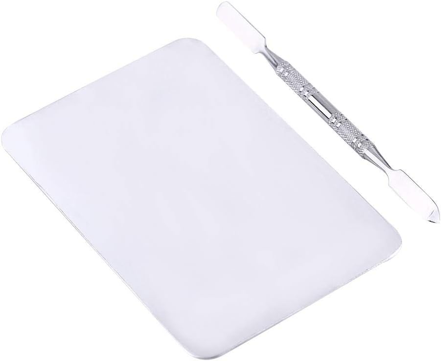 Mixing Makeup Stainless Steel Mixing Tool with Spatula for Nail Pigment Cosmetic Rectangle Shape Used As A Mirror (83g) - Image 4
