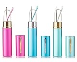 Newbee Fashion - "Pocket" Tube Readers Easy Compact On the Go Small Compact Pen Clip Portable Aluminum Hard Case Classic Spring Hinges